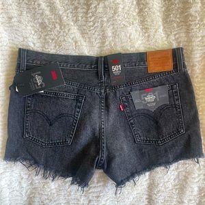 Women’s Levi’s 501 Black Faded Wash 501 Mid Rise Shorts